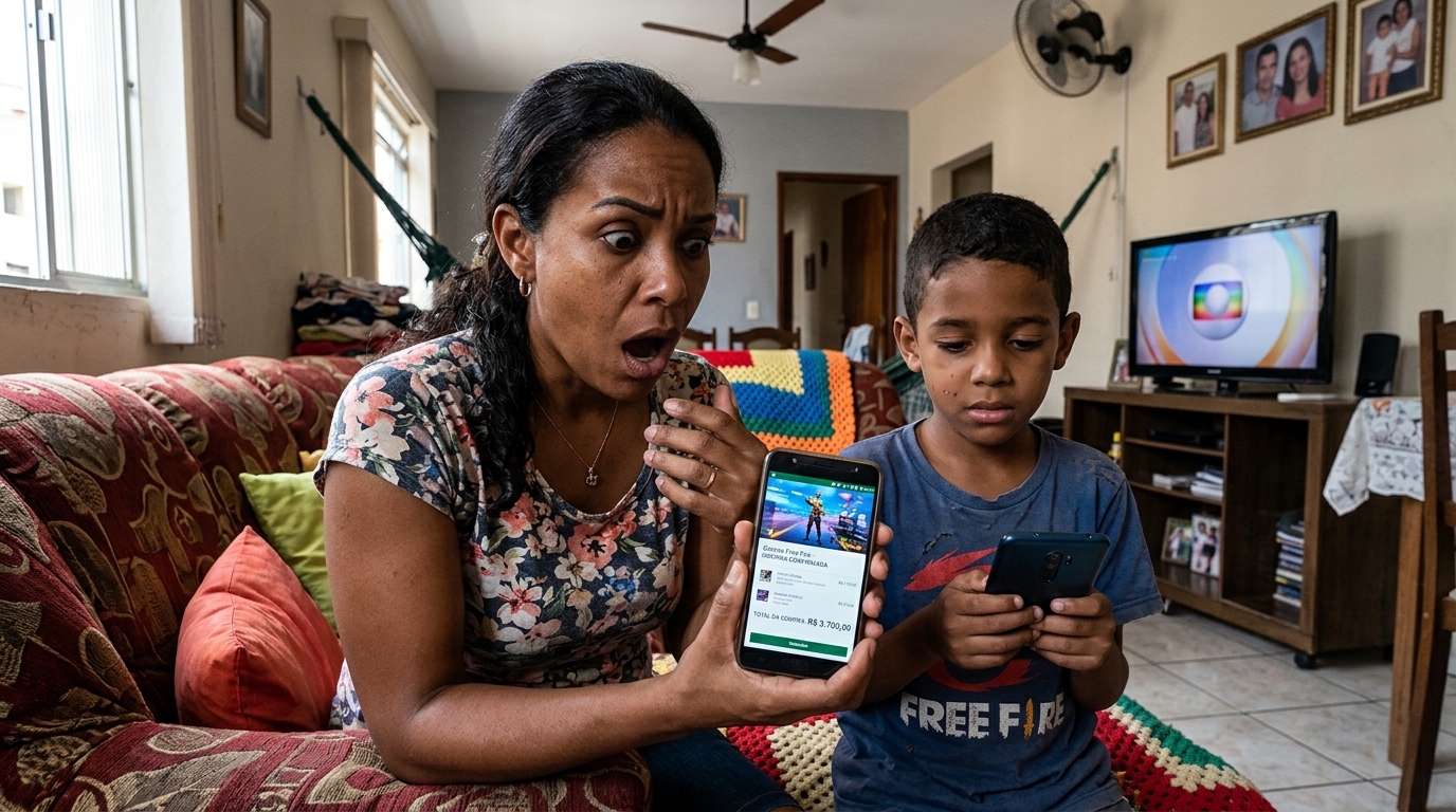 Mãe deixa o filho de 9 anos com o celular por 40 minutos, criança faz compras de R$ 3.700 em jogos online e Justiça obriga a plataforma a devolver o valor integral