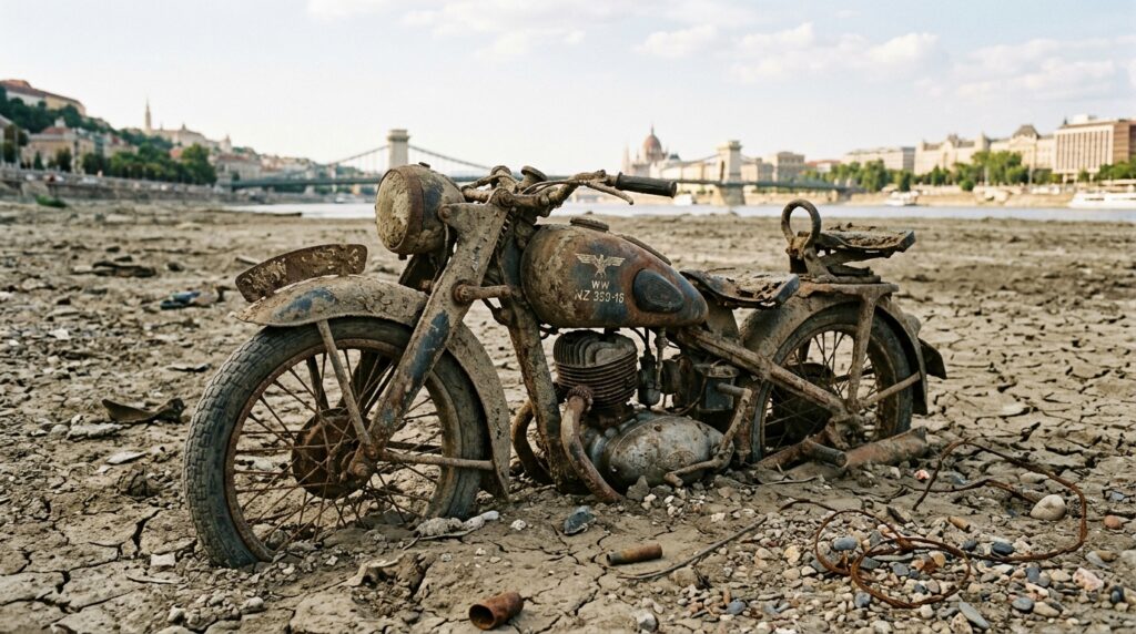 Após 80 anos, Danúbio revela motocicleta e restos de soldados da Segunda Guerra Mundial