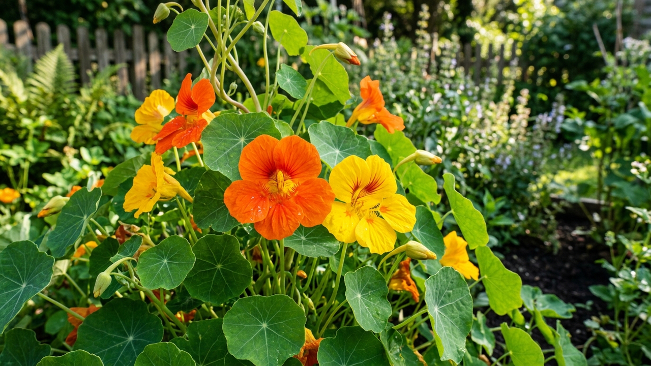 Essa planta rústica dá flores coloridas, atrai polinizadores para a horta e possui pétalas totalmente comestíveis com um sabor levemente picante