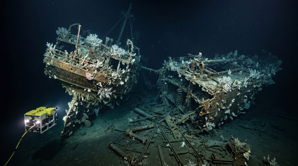 O naufrágio de um cargueiro britânico da Primeira Guerra Mundial, raro no mundo, descoberto quase intacto no fundo do mar na Itália