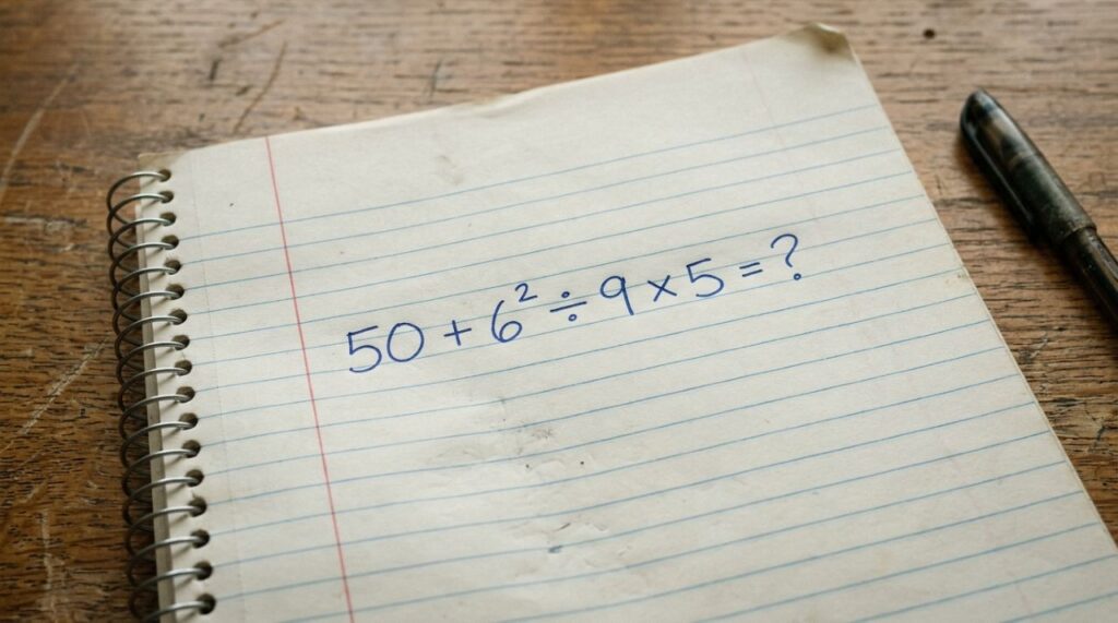 Se você resolver 50 + 6² ÷ 9 × 5 de primeira, sua memória matemática está melhor que a de muita gente