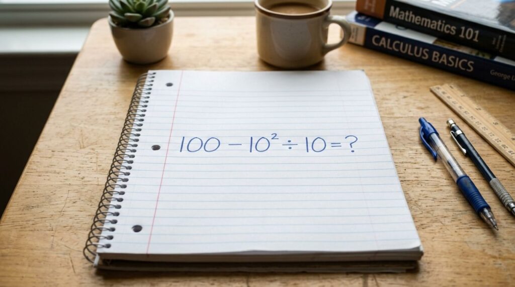 Quanto dá 100 − 10² ÷ 10? A conta curta que pode enganar até quem era bom em matemática