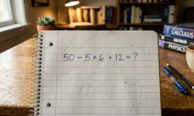 Parece uma conta simples de escola, mas muita gente erra 50 − 5 × 6 + 12