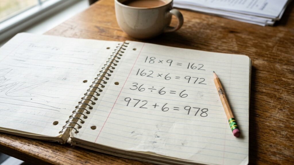 A maioria não consegue resolver esta conta em 8 segundos: quanto é (18 × 9) × 6 + 36 ÷ 6?