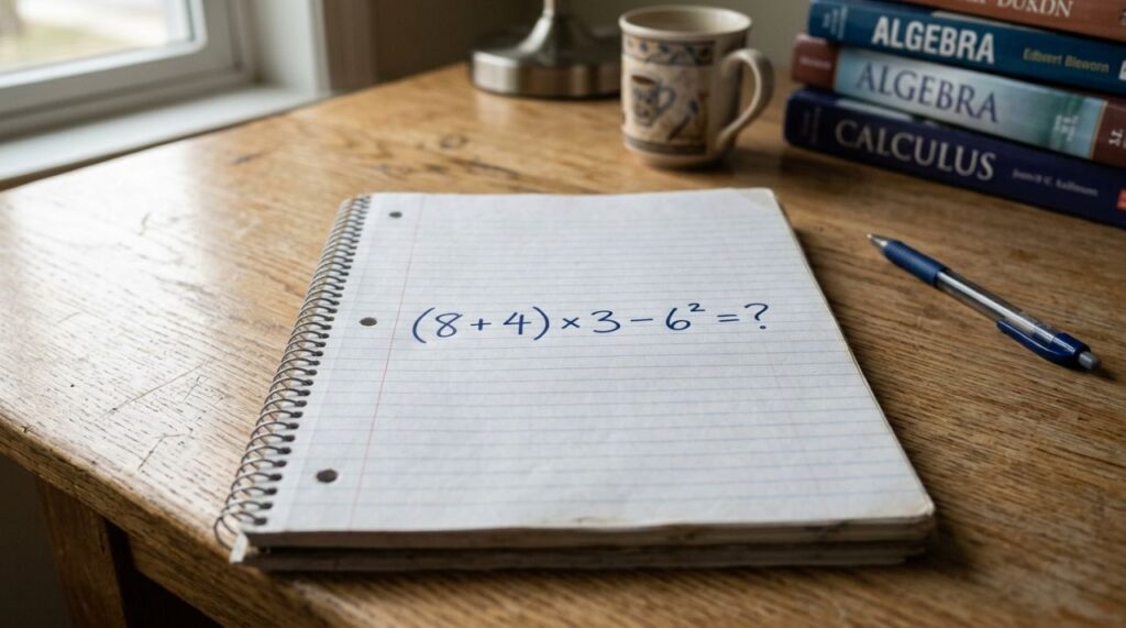 Se você resolver (8 + 4) × 3 − 6² sem calculadora, sua memória matemática está afiada
