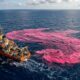 Cientistas tingem parte do oceano de rosa e despejam 62 mil litros de soda cáustica em um experimento para combater as mudanças climáticas