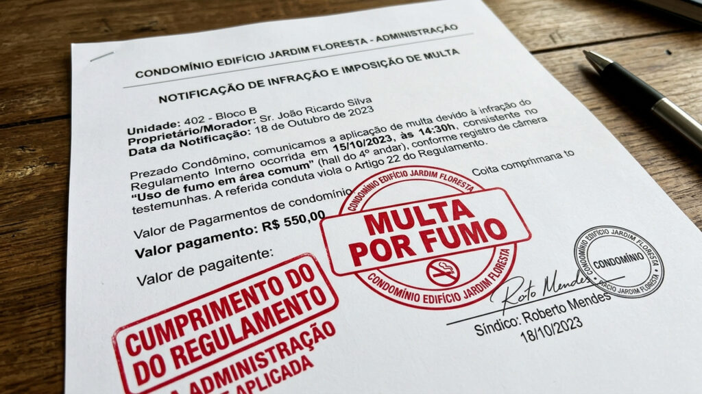 Morador fuma na varanda e cheiro forte entra na sala de vizinha grávida: condomínio aplica multa pesada e a Justiça confirma a punição em processo