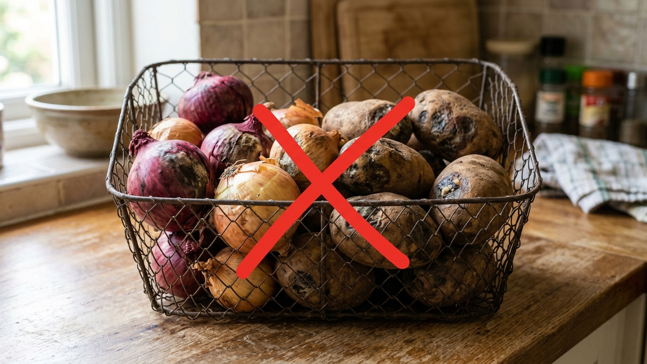 Guardar a cebola e a batata juntas na mesma fruteira: o erro químico silencioso que acelera o apodrecimento e faz você jogar comida no lixo