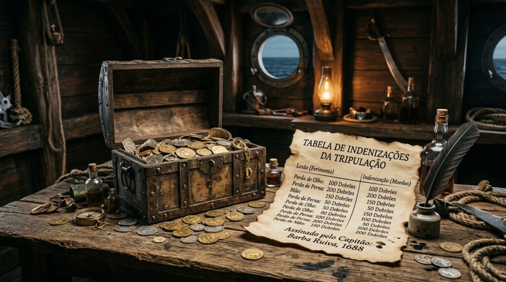 Alexandre Exquemelin, médico pirata: "Na tripulação de Henry Morgan, a perda de ambas as pernas era compensada com mil e quinhentos pesos ou quinze escravos"