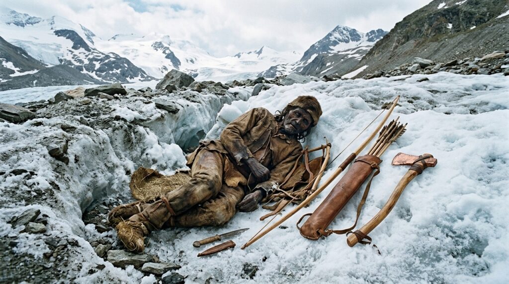 A múmia encontrada no gelo dos Alpes há mais de 5 mil anos com roupas, ferramentas e objetos pessoais preservados