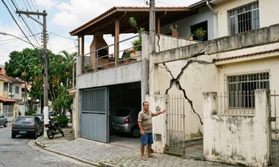 Vizinho constrói laje sobre a garagem e transforma em terraço com churrasqueira, peso extra racha a viga da casa geminada ao lado e Justiça manda demolir e pagar R$ 27 mil