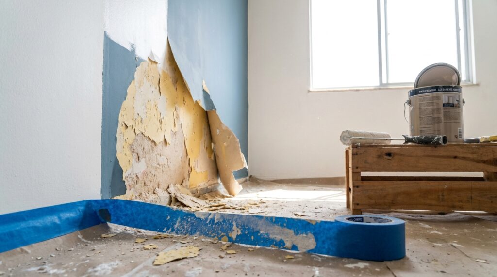 Pintor com 25 anos de experiência afirma: 8 em cada 10 pinturas que descascam em menos de um ano falham pelo mesmo erro na preparação da parede, e ensina o teste da fita adesiva que qualquer morador faz em dois minutos