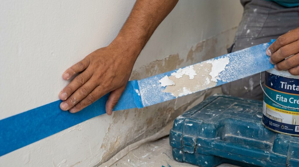 Pintor com 25 anos de experiência afirma: 8 em cada 10 pinturas que descascam em menos de um ano falham pelo mesmo erro na preparação da parede, e ensina o teste da fita adesiva que qualquer morador faz em dois minutos