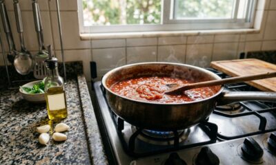 Chefs de cozinha concordam: “Para o molho de tomate não ficar ácido, não use açúcar, mas 3 dentes de alho, 150 ml de azeite e um cozimento feito com mais calma.”