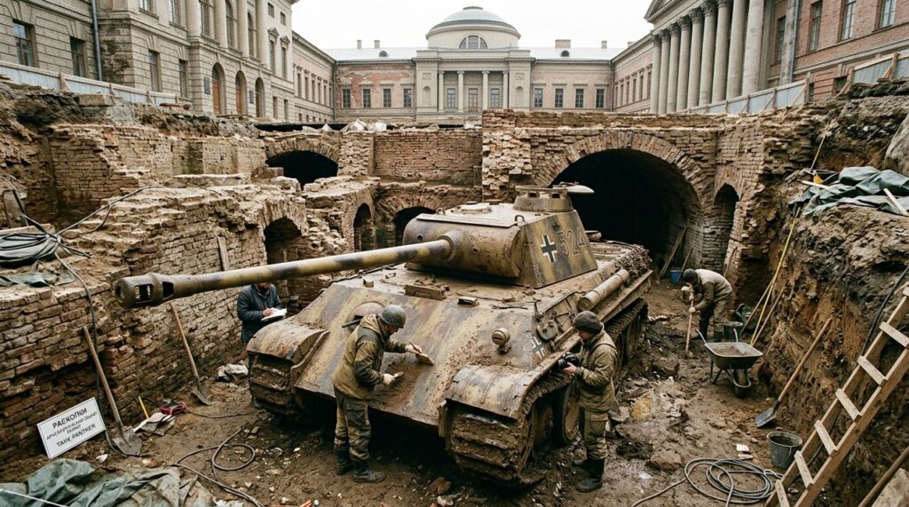 Tanque alemão Panther é encontrado enterrado sob universidade russa após décadas