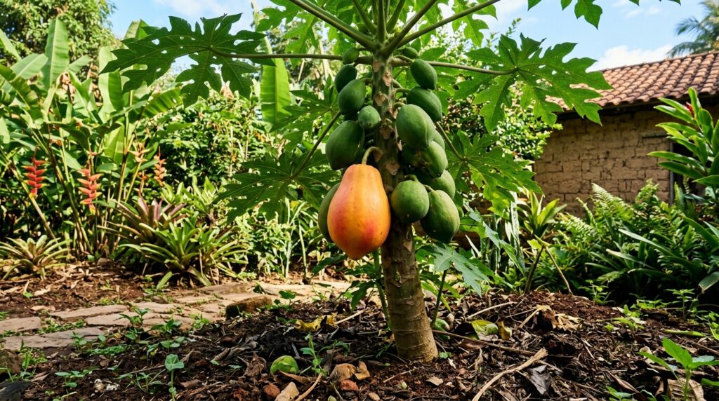 Adeus mamão tradicional: essa fruta de cor vermelha e casca lisa possui uma polpa suculenta com gosto doce de morango e baunilha