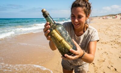 Banhista leva uma garrafa encontrada na areia para casa e descobre que o objeto permaneceu no mar por 132 anos desde seu lançamento em 1886