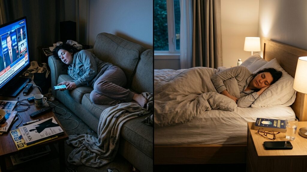 Psicologia explica o que significa dormir no sofá com frequência