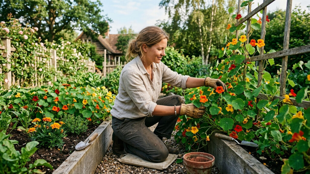 Essa planta rústica dá flores coloridas, atrai polinizadores para a horta e possui pétalas totalmente comestíveis com um sabor levemente picante