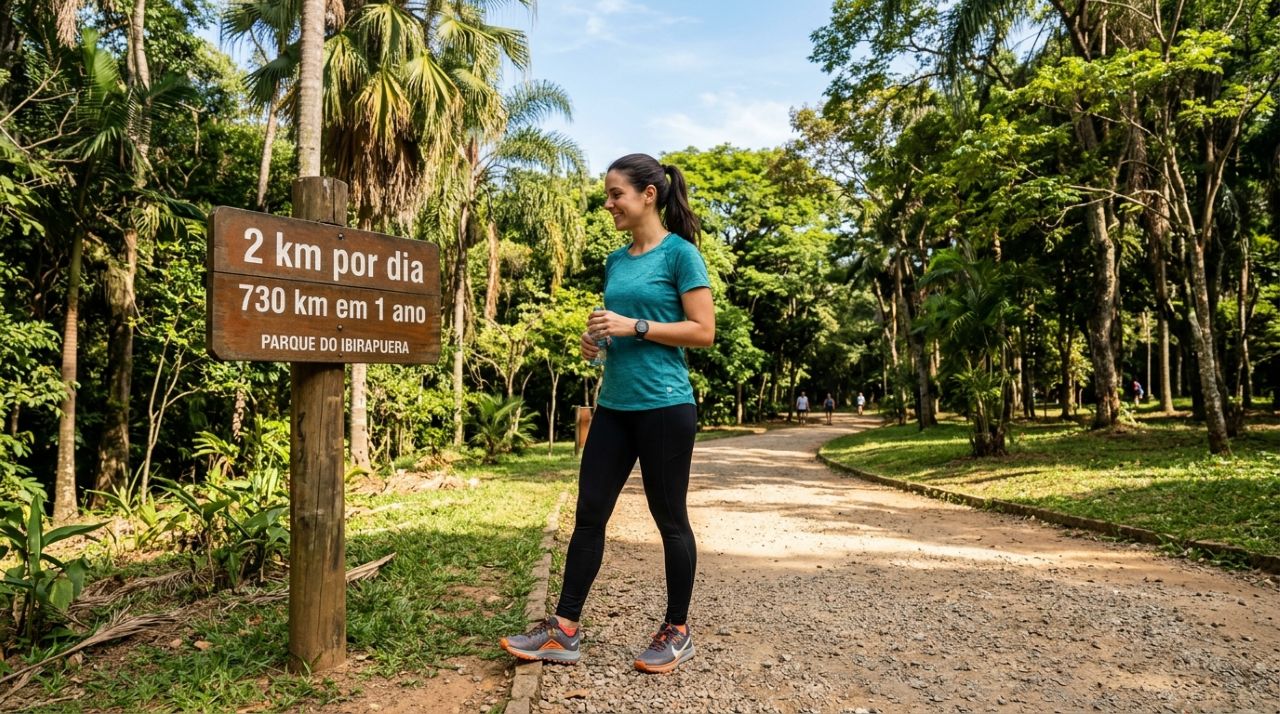 Caminhar 2 km por dia durante um ano significa percorrer uma distância que passa dos 700 km