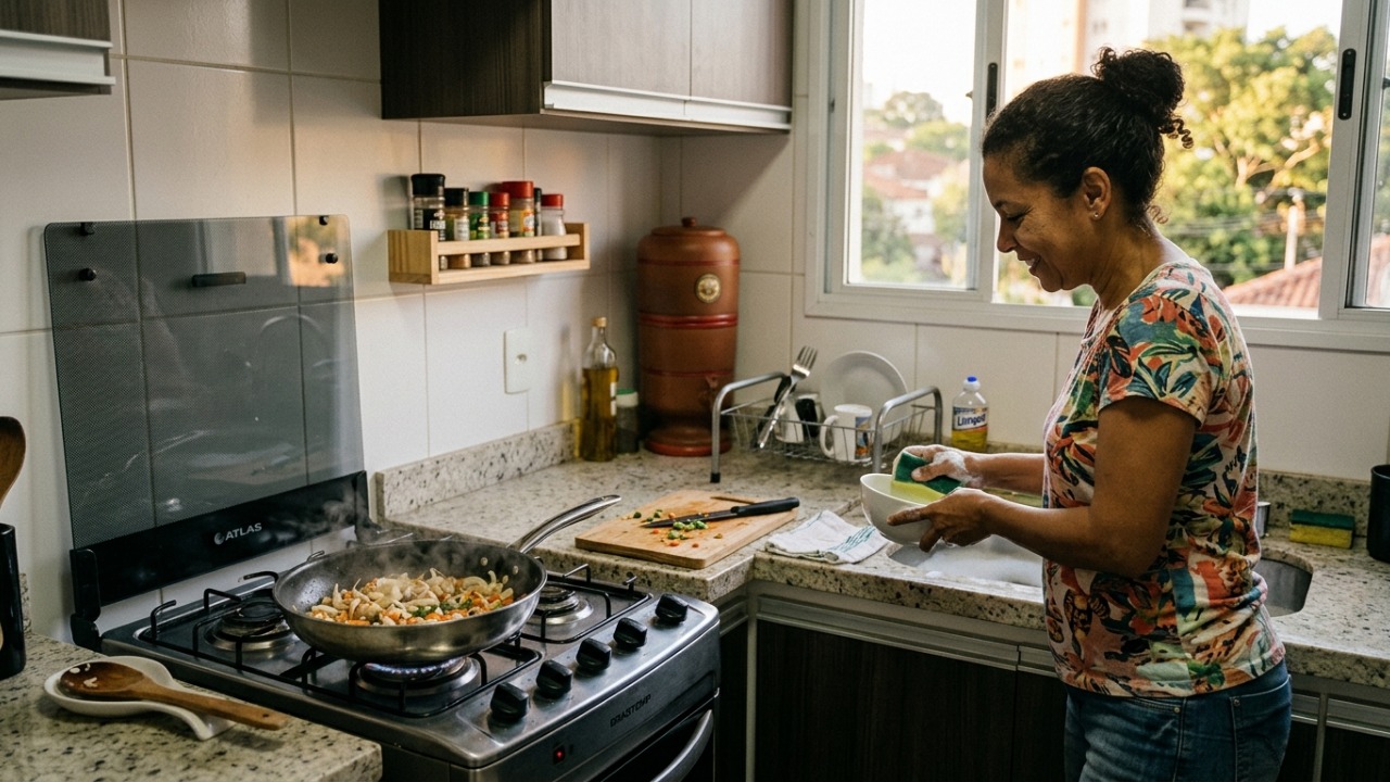 Segundo a psicologia, quem lava a louça enquanto prepara a comida pode estar usando o próprio ambiente para manter a mente mais organizada e tranquila