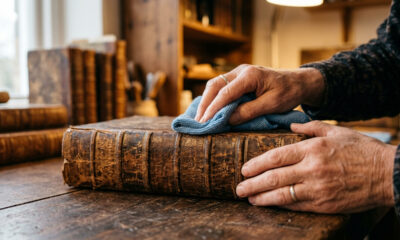 Passar um pano umedecido em vinagre branco na capa de livros antigos: a técnica ácida que destrói ovos invisíveis e afasta as traças de papel