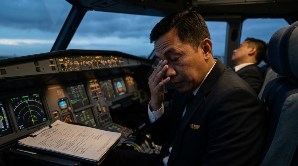 Os dois pilotos de um A320, em voo de cruzeiro a 36.000 pés com 153 passageiros a bordo, adormeceram durante 28 minutos e se desviaram da rota. Apesar de os exames de rotina terem autorizado ambos a voar, já os tinham liberado para o voo