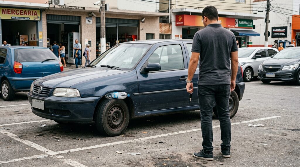 O que significa encontrar uma garrafa presa na roda de um carro e por que é importante saber o que fazer?