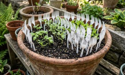 Fincar garfos de plástico no jardim: para que serve e como funciona esse truque antigo