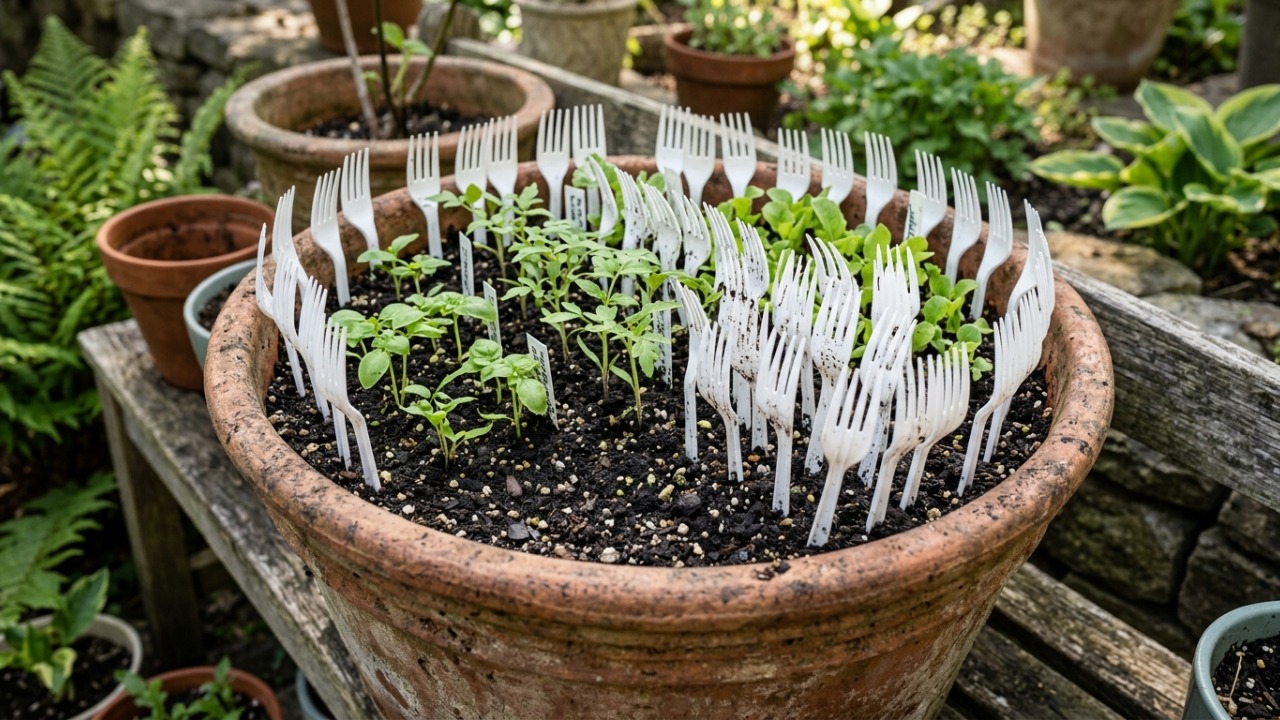 Fincar garfos de plástico no jardim: para que serve e como funciona esse truque antigo