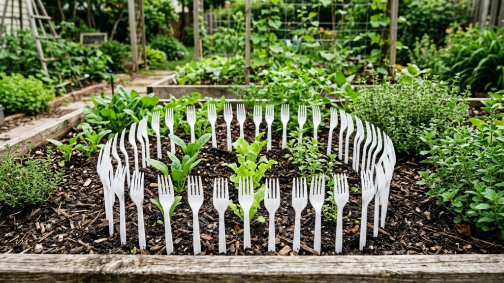 Fincar garfos de plástico no jardim: para que serve e como funciona esse truque antigo