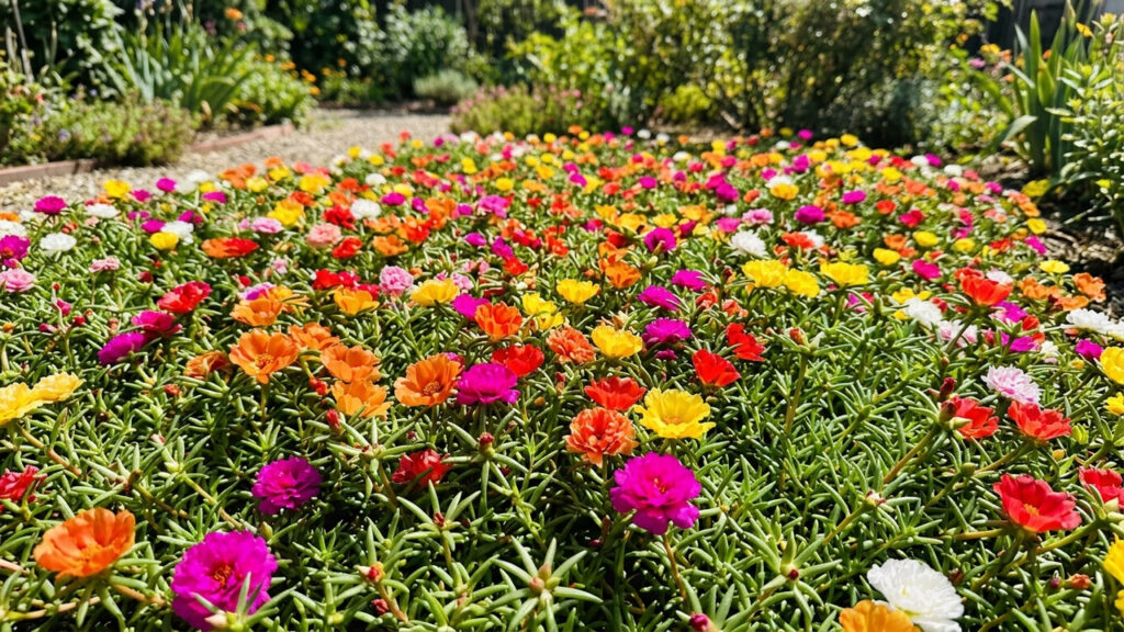 Essa florzinha rústica de sol pleno cria um tapete colorido no canteiro e floresce abundante até nos meses mais secos do ano