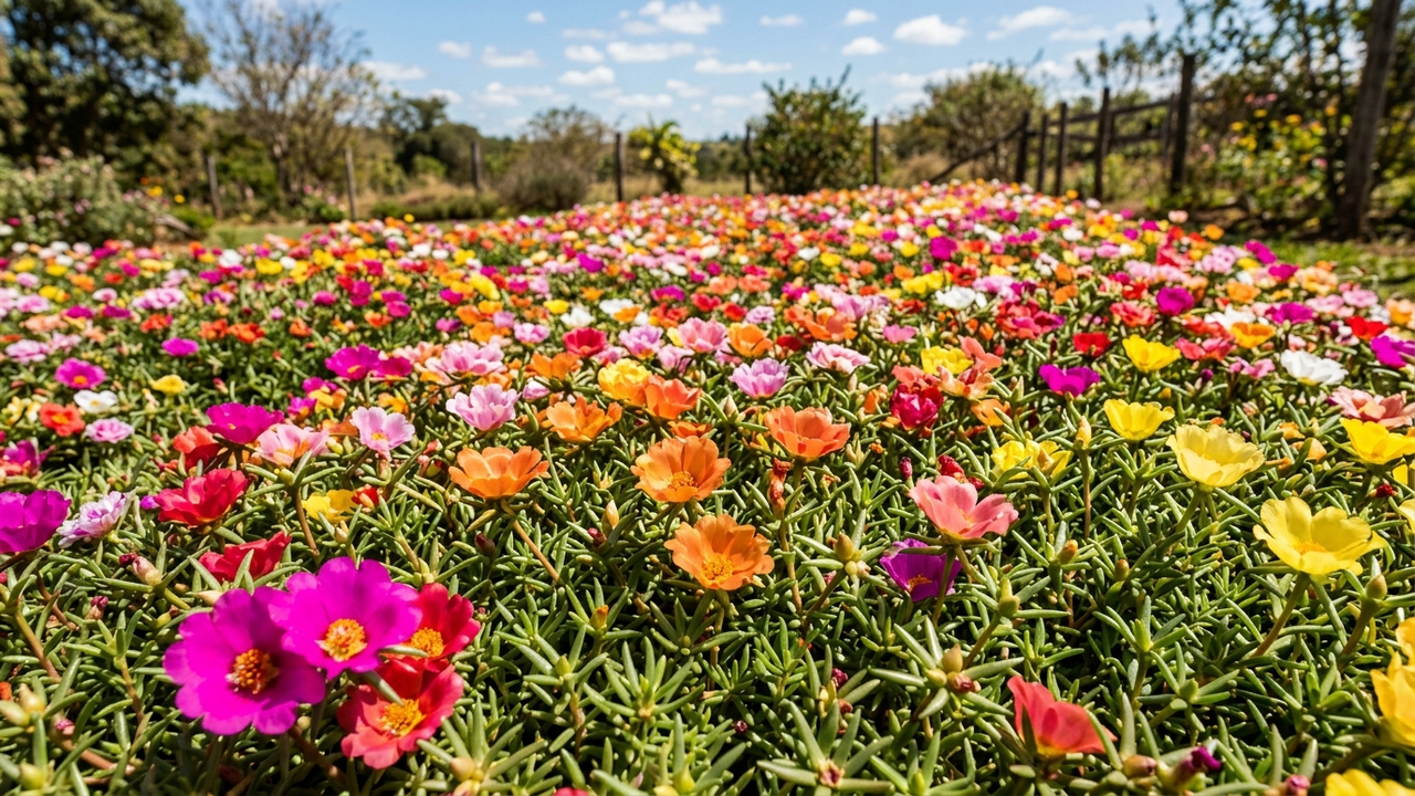 Essa florzinha rústica de sol pleno cria um tapete colorido no canteiro e floresce abundante até nos meses mais secos do ano