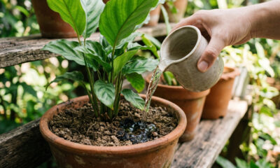 Regar a terra com água de coco natural: o truque rico em eletrólitos e potássio para recuperar folhagens que murcharam após dias de calor extremo