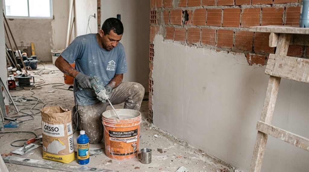 Misturar gesso, água e aditivo no traço recomendado antes de preparar o revestimento: quais benefícios e quando essa técnica pode ser usada na construção