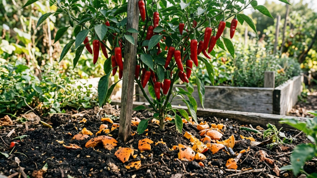 Adubar a terra com casca de abóbora triturada: a receita caseira rica em fósforo que faz qualquer pé de pimenta carregar de frutos no quintal