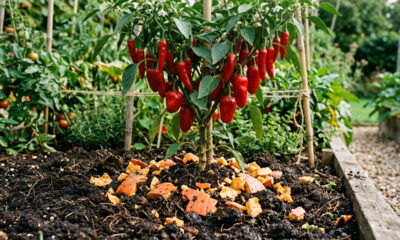 Adubar a terra com casca de abóbora triturada: a receita caseira rica em fósforo que faz qualquer pé de pimenta carregar de frutos no quintal