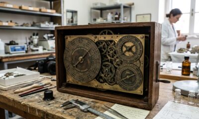 O mecanismo de Anticitera recuperado de um naufrágio romano em 1901 acabou sendo um computador de bronze acionado manualmente que podia prever eclipses e rastrear a órbita irregular da Lua, e nada de complexidade mecânica comparável apareceria em qualquer lugar da Terra por mais 1.400 anos