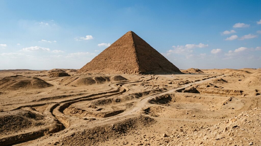 Eles mapeiam o deserto de Dahshur e descobrem que os construtores das pirâmides podem ter usado esse mecanismo para construí-las