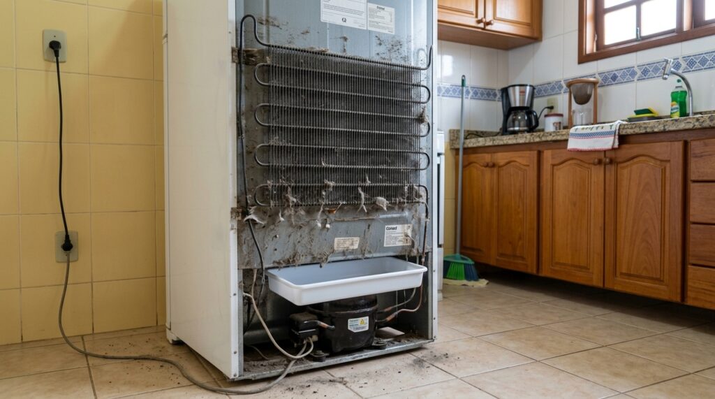 A cozinha fica com cheiro de comida mesmo com limpeza frequente? O ponto atrás da geladeira que quase ninguém verifica pode estar espalhando odores pelo ambiente