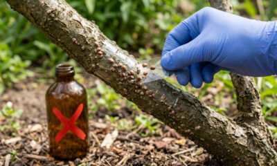 O truque da fita adesiva nos galhos de plantas: a técnica mecânica simples para remover cochonilhas de carapaça sem aplicar venenos químicos