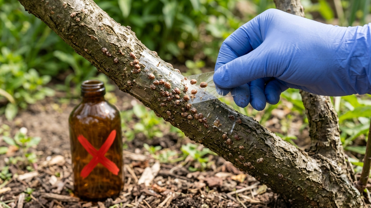 O truque da fita adesiva nos galhos de plantas: a técnica mecânica simples para remover cochonilhas de carapaça sem aplicar venenos químicos