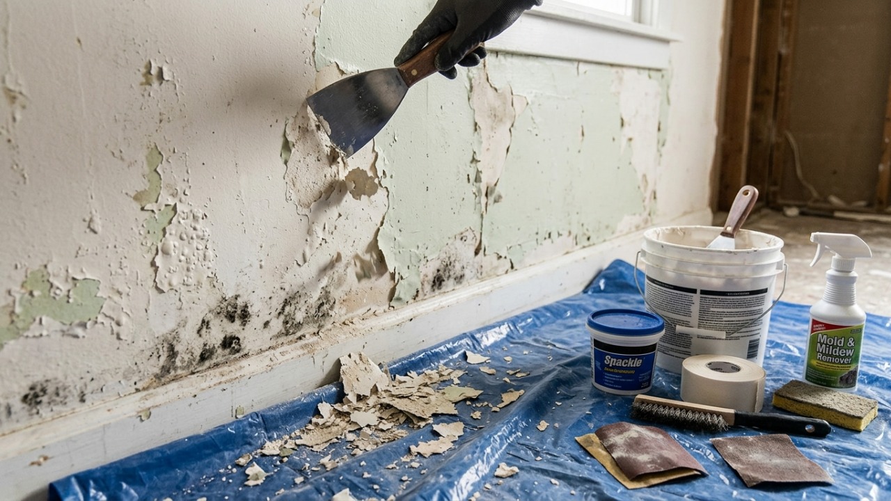 Como consertar uma parede com mofo e manchas de umidade e evitar que o problema volte depois da pintura