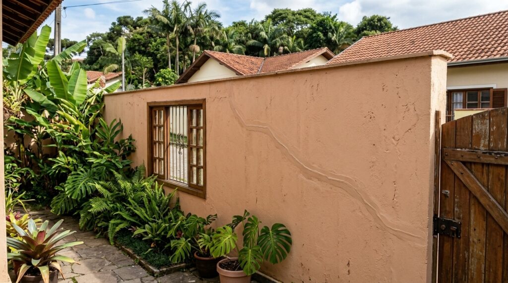 Pedreiro ensina como reparar trincas no muro externo com as próprias mãos usando argamassa e impermeabilizante