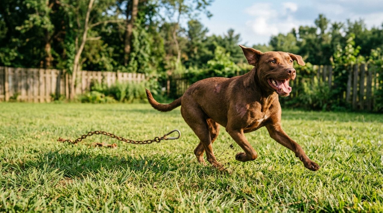 Cadela passou a vida inteira acorrentada, mas surpreendeu os socorristas ao continuar buscando carinho e confiança nas pessoas
