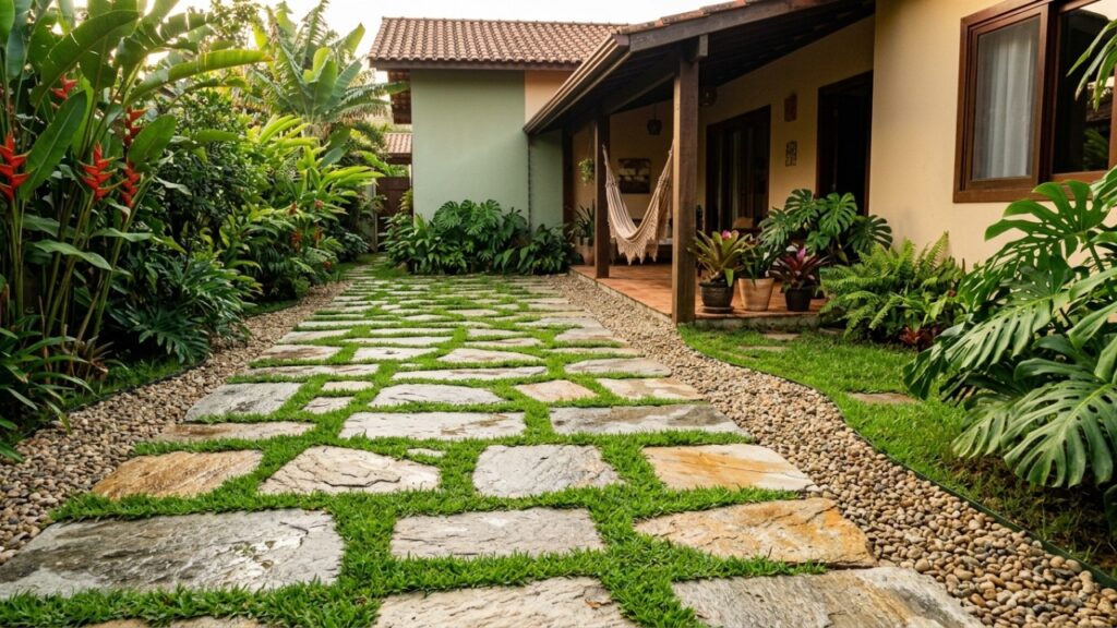 Diga adeus ao concreto no quintal: a tendência dos anos 70 volta com força e vira alternativa mais fresca, permeável e natural nas construções