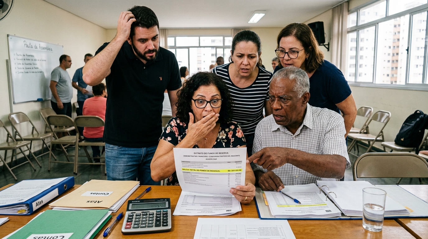 Família paga R$ 1.200 por mês de condomínio e nunca viu a prestação de contas do síndico em 4 anos quando contrata auditoria descobre rombo de R$ 320 mil no fundo de reserva
