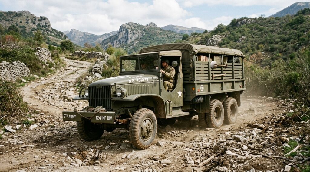 Caminhão militar americano usado durante a Segunda Guerra Mundial é encontrado soterrado sob uma estrada italiana após décadas