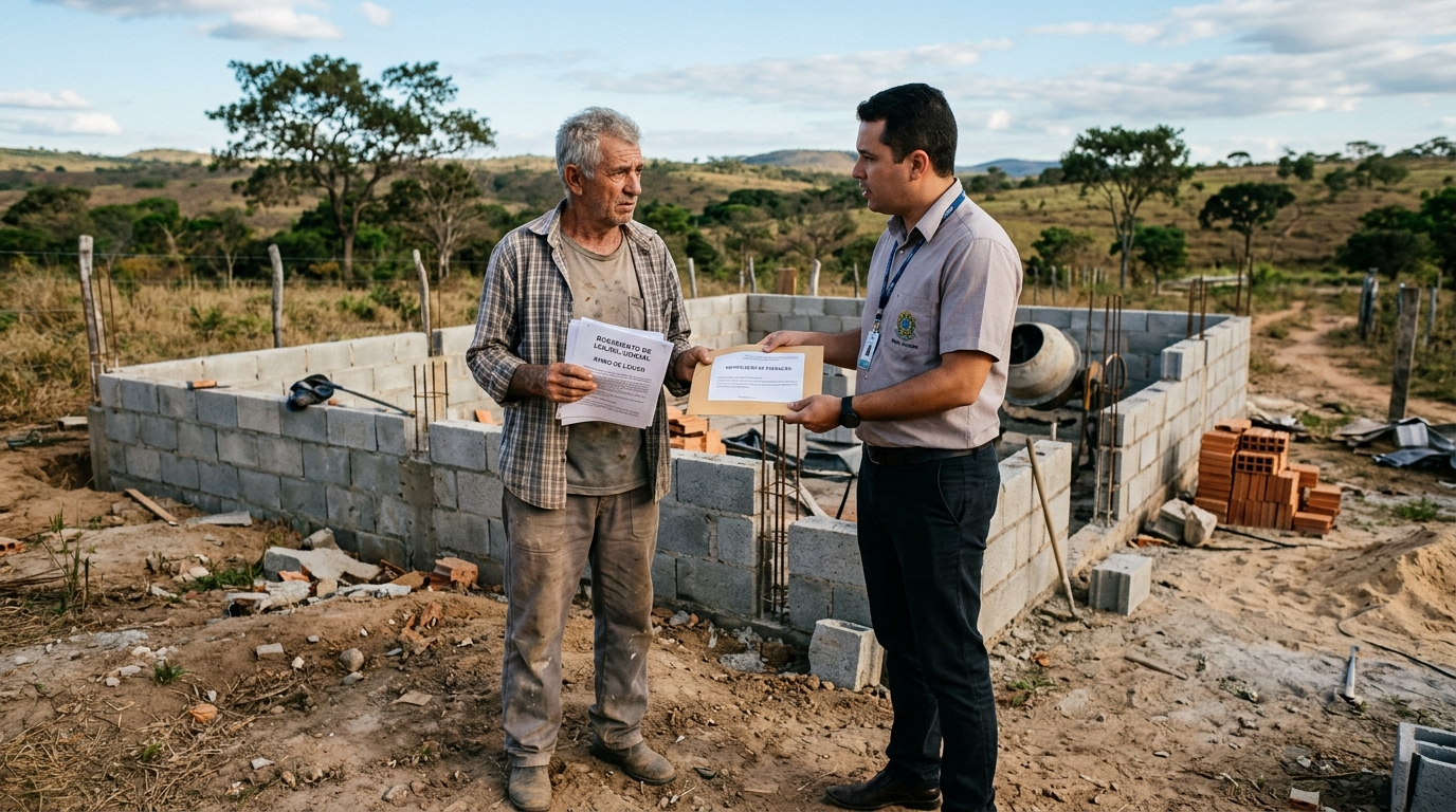 Aposentado compra terreno em leilão extrajudicial por R$ 65 mil, começa a construir e é notificado de que há uma segunda hipoteca que o banco não informou no edital, obra para e dinheiro investido congela