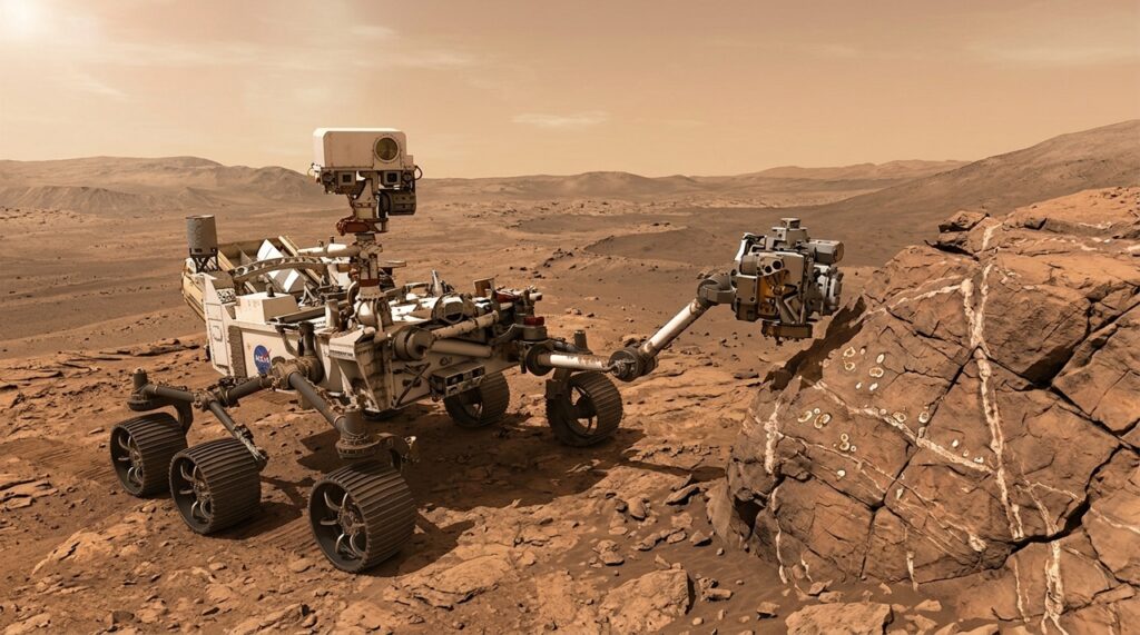 Uma rocha apelidada de Cheyava Falls apresenta compostos orgânicos e minerais formados em contato com água. A NASA avalia se os sinais podem indicar vida antiga